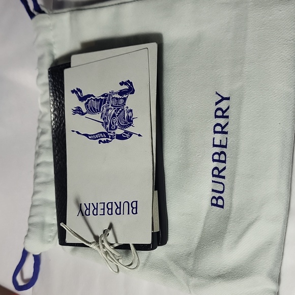 Burberry Black Textured Leather Card Holder.#3